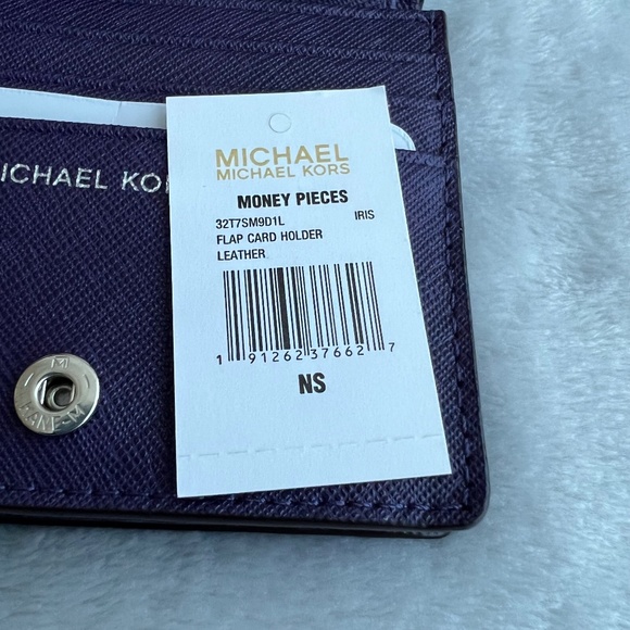 Michael Kors Mercer Leather Card Case - Iris (Purple) - Picture 10 of 10